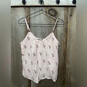 Abercrombie & Fitch Embroidered Floral Cami Tank in Pink Size Small Women’s